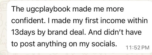 Student testimonial about making first income within 13 days